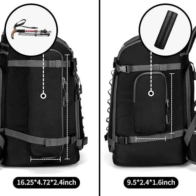 65L Ski Boot Bag,Large Duffle Travel Bag,1680D Nylon Waterproof Padded Ski Boot Bag Backpack For Women Men Kids