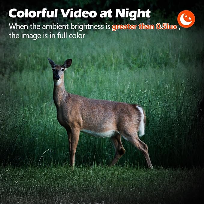 VOOPEAK Cellular Trail Camera, 2.5K Trail Cameras with Color Night Vision, Built-in SIM Card Live Streaming Pan 355° Tilt 90° Game Camera Solar Powered Motion Activated No WiFi Needed