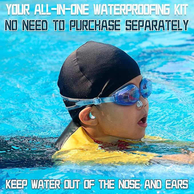 Swimming Nose Clip Ear Plugs - 9 Packs Silicone Swim Nose Plugs with Earplugs for Kids,Waterproof Pool Nose Plug for Diving Surfing and Other Water Sports with Storage Box,Multi-Color