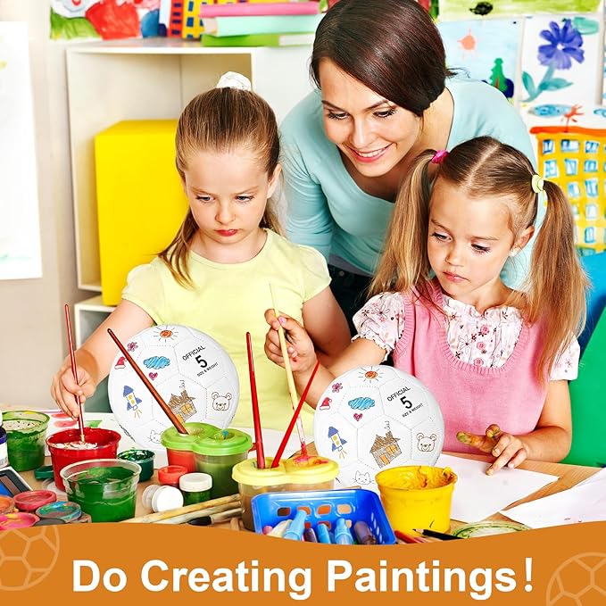 6 Pcs Operation Christmas Soccer Ball Bulk with Pump Needles, Size 3 4 5 Deflated Soccer Ball Gift for Youth Adult Game Training Practice Christian Charity Donation Supplies