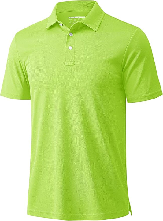 MAGCOMSEN Men's Polo Shirts 3 Buttons Casual Work T Shirts Quick Dry Short Sleeve Golf Shirt Pique Jersey Outdoor Performance