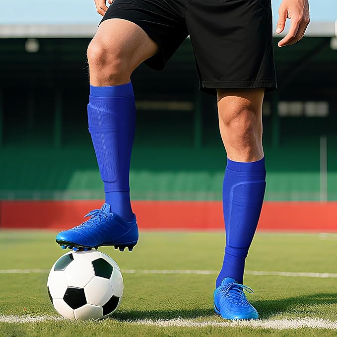 XZQTIVE Soccer Shin Guards with Shin Sleeves and Soccer Socks, Football Shin Pads Set for Kids Youth and Adult