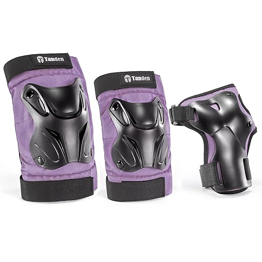 Skating Protective Gear Kids Toddler Knee Pads and Elbow Pads Set, Bike Protection for Kids Wrist Guards for Roller Skating Skateboarding Cycling Purple