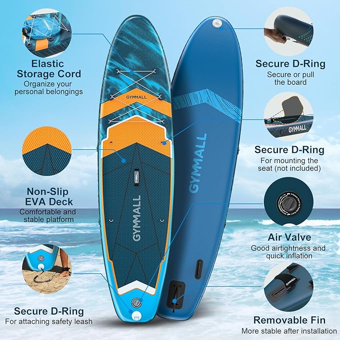 Paddle Board, Inflatable Stand Up SUP Paddle Boards for Adults & Youths of All Skill Levels, Wide & Non-Slip Deck Design Blow Up Paddleboards with Premium Accessories & Storage Bag