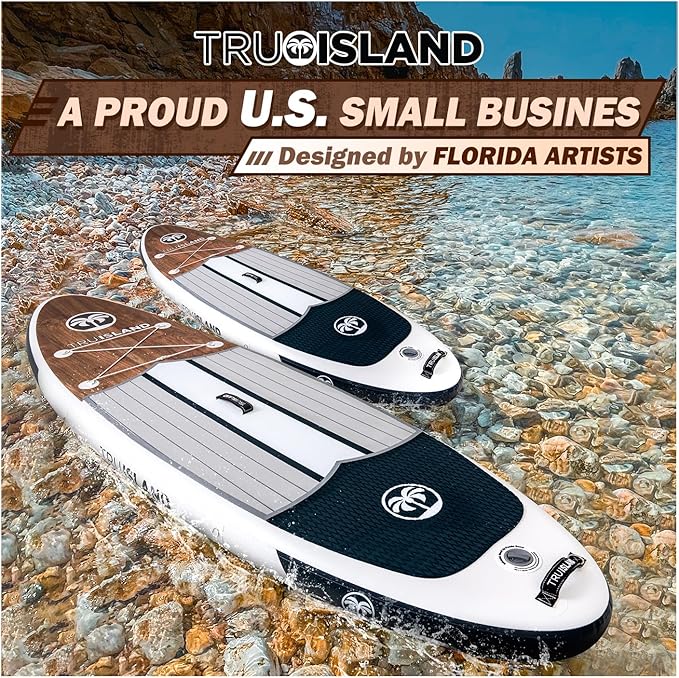 TRUISLAND Inflatable Paddle Board, Stand Up Paddle Board with Backpack, Non-Slip Thickened Deckpad, Waterproof Phone Case, Leash, Paddle, Hand Pump