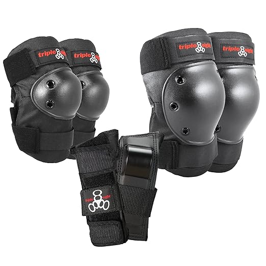 Triple Eight Saver Series Pad Set with Kneesavers, Elbowsavers and Wristsavers, Medium, Black (604352 60014)