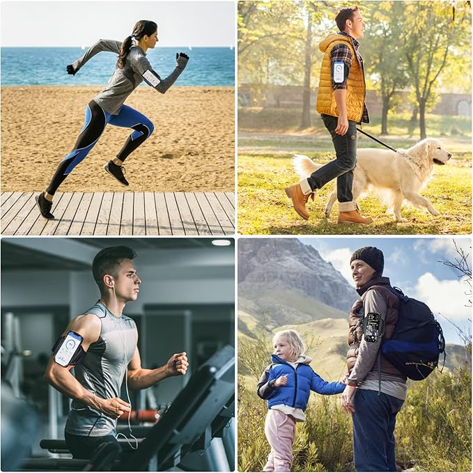 Cikyner Running Armband Phone Holder - 360 Rotatable & Detachable Sports Armband With Earphone/Cash Pocket for 4.5-7'' iPhone - for Gym, Hiking