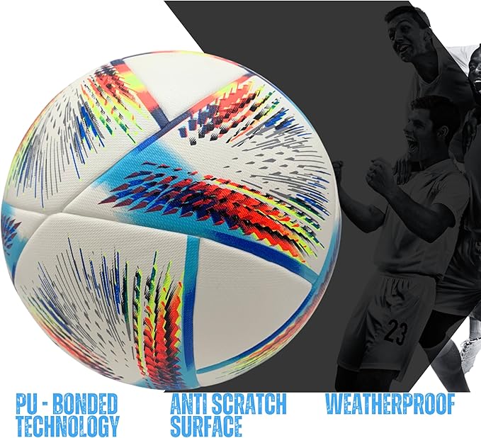 Thermo Bonded Polyurethane Soccer Ball Size 5 – Professional Grade PU Material, USA Quality Outdoor Sports, Premium Size 5 Soccer Ball for Training & Competitive Matches