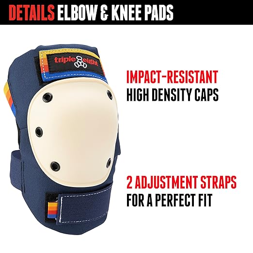 Triple Eight Saver Series 3-Pack Pad Set– Ideal for Skateboarding, In-line Skating, Roller Skating, and Biking