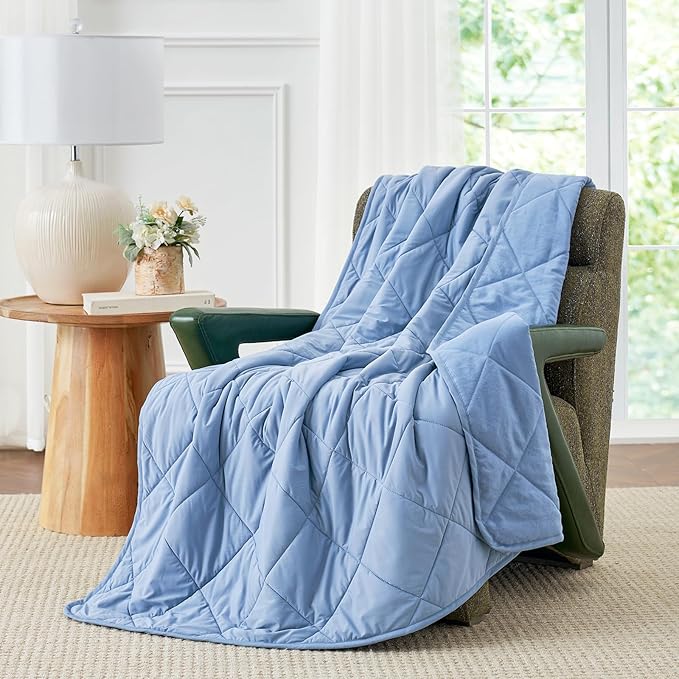 Cozy Bliss Cooling Blanket for Hot Sleepers, Q-Max 0.4 Cooling Comfort for Girls Boys, Cold Blankets for Night Sweats Sleeping, Ultra-Cool Lightweight Breathable Summer Blanket for Travel