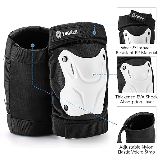 Skating Protective Gear Adult Youth Knee Pads and Elbow Pads Set, Skateboard Wrist Guards for Roller Skating Skateboarding Cycling White