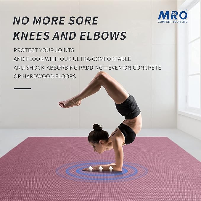 MRO Extra Large Yoga Mat, 12'x6'/9'x6'/7'x5'/6'x4' (9MM) Extra Wide and Thick Exercise Mats for Home Gym Workout, Non-Slip, Soft for Women and Men Fitness, Ideal for Barefoot Yoga, Pilates, stretching