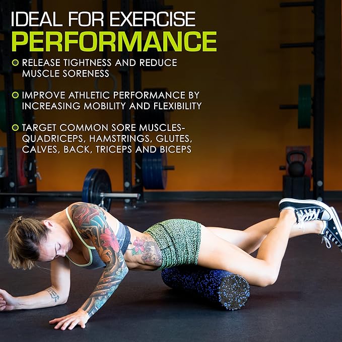 ProsourceFit High Density Foam Rollers 18 to 36 - inches Long, Firm Full Body Athletic Massage Tool for Back Stretching, Yoga, Pilates, Post Workout Muscle Recuperation