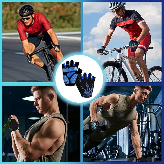 MOREOK Cycling Gloves Bike Gloves for Men/Women-[5MM Gel Pad] Half Finger Bicycle Biking Gloves for Cycling/Weight Lifting/Gym/Motorcycle/Rowing/Outdoor Sports