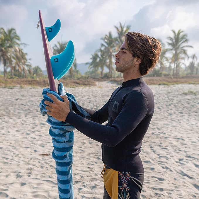 Surf Squared Surfboard Sock Cover and Paddleboard Cover - Lightweight Stretch Protective Surfboard Bag - Surfing Accessories - Shortboard, Longboard, Hybrid, Wakesurf, Standup Paddleboard SUP