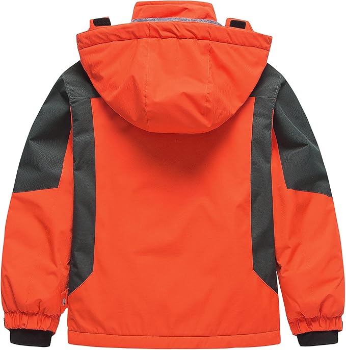 Pursky Boy's Waterproof Ski Jacket Kids Winter Snow Coats Fleece Raincoats Parka