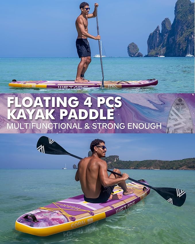 11'6"x35" Inflatable Paddle Board, 450lbs Extra Wide Stand Up Sup Board for Adults, Blow Up Paddleboard Kayak Non-Slip Stable Deck Boat for Yoga Fishing Surf