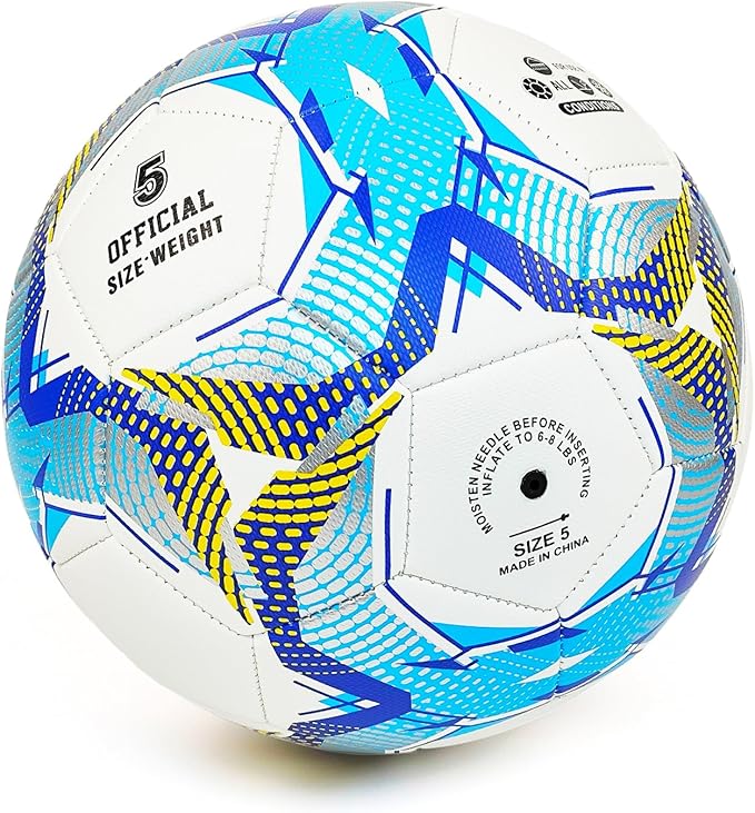 Soccer Balls Size 3 4 5 for Boys Girls Adults Training Soccer Ball for Lawn Indoor Outdoor Sports Red Blue Green Black White