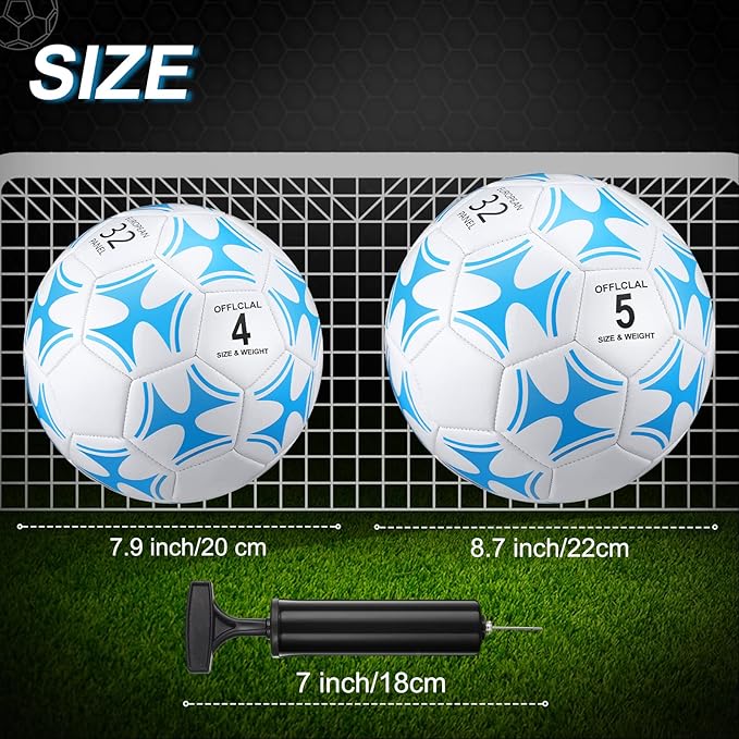 Lenwen 12 Pcs Soccer Balls with Pump Bulk Official Size 5 4 3 Kids Teen Adult Indoor Outdoor Sports Soccer Ball Toddler Youth Gift for Training Game Practice Christmas Operation