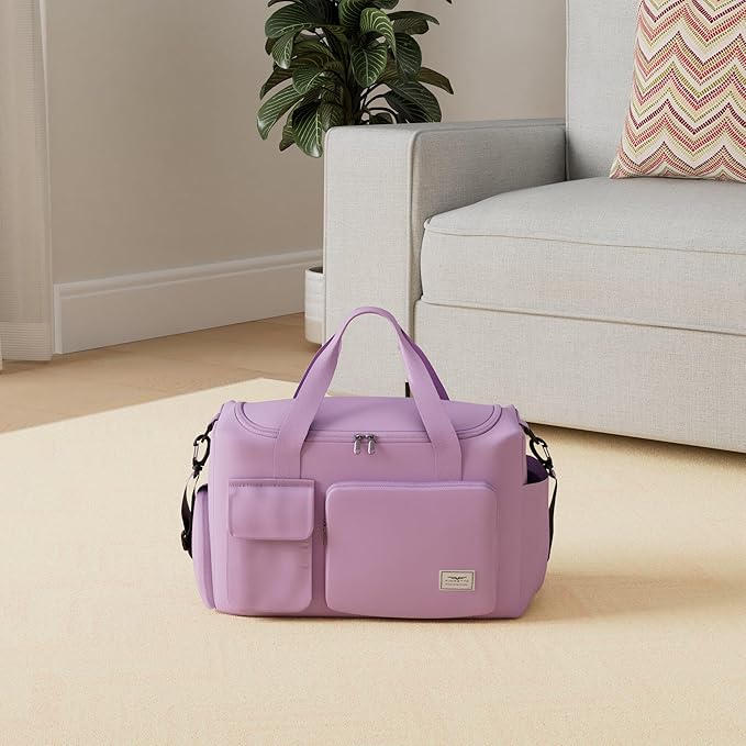 FIORETTO Women's Gym Duffle Bag with Shoes Compartment, 37L Capacity, Ideal for Travel, Gym, Sports, Duffel, Weekender