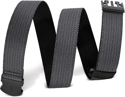 WHIPPY Mens Elastic Stretch Belt Unisex Adventure Web Belt for Women Men with Non-Metal Buckle Adjustable Belts