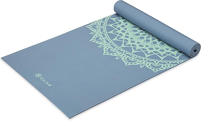 Gaiam Yoga Mat - Premium 5mm Print Thick Non Slip Exercise & Fitness Mat for All Types of Yoga, Pilates & Floor Workouts (68" x 24" x 5mm)