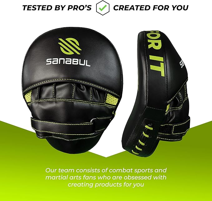 Sanabul Essential Curved Punching Mitts for Boxing, MMA Muay Thai Boxing Pads for Training, Punch Focus Mitts, Hand Pads Sparring Gear, Strike Shield
