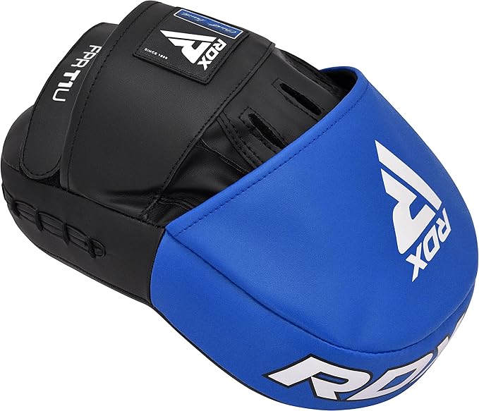 RDX Boxing Pads Focus Mitts, Maya Hide Leather Curved Hook and Jab Target Hand Pads, Great for MMA, Kickboxing, Martial Arts, Muay Thai, Karate Training, Padded Punching, Coaching Strike Shield