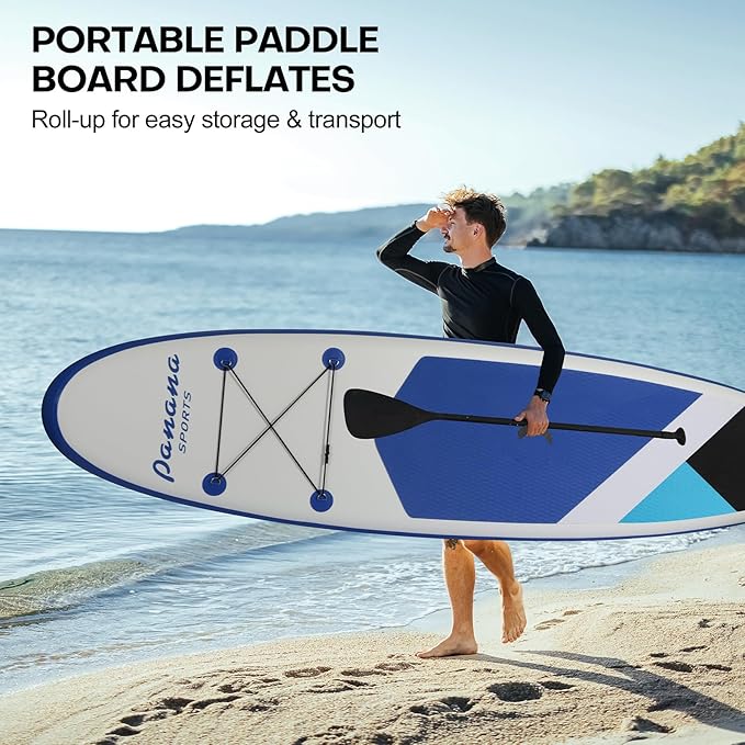 Panana Inflatable Stand Up Paddle Board, 10'x31 x6 SUP with Premium Paddle Board Accessories Kit, Anti-Slip EVA Deck for Adults Youth of All Skill Levels