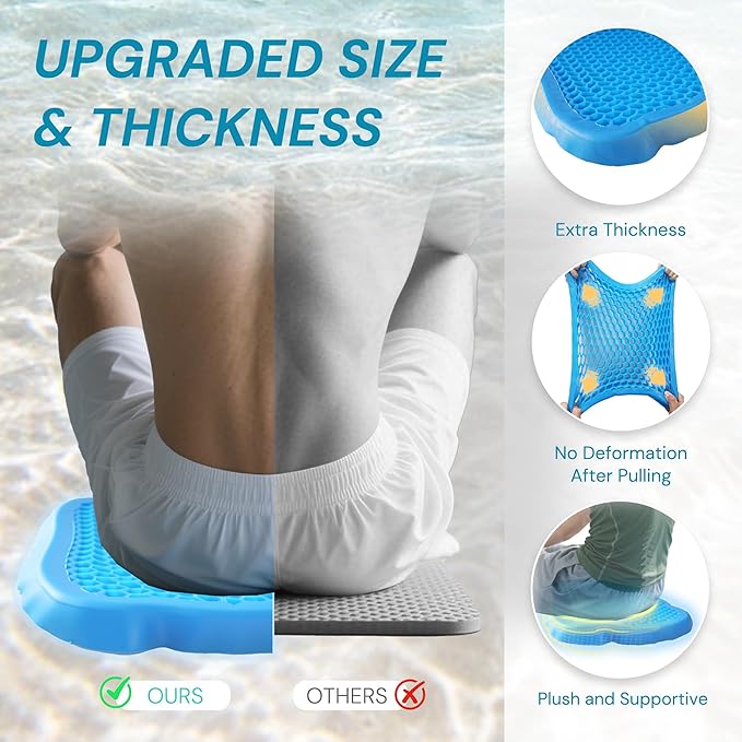 Standard Padded Kayak Canoe Seat Adjustable Backrest with 4 Straps Durable Sit-On-Top Cushion for Kayaking, Rafting & Fishing