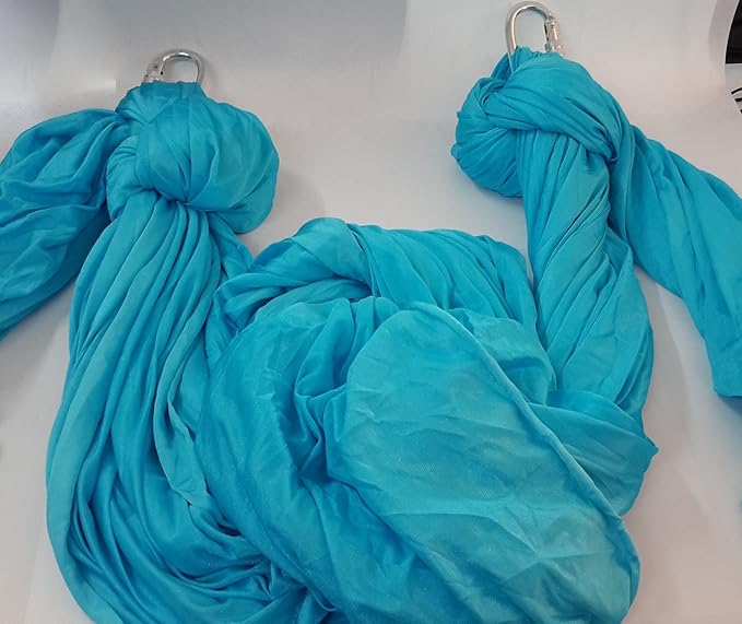 DASKING Aerial Silks Starter Kit - Durable 11Yards of Aerial Yoga Hammock with Hardware, Aerial Swing for Acrobatic Flying Yoga & All Levels (Aerial Rigging Point Up to 14ft)