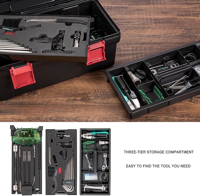 Bike Tool Kit with Storage Case - 35 PCS Bicycle Repair Tool Set Portable - Bike Maintenance Tools for Road Bikes and Mountain Bikes
