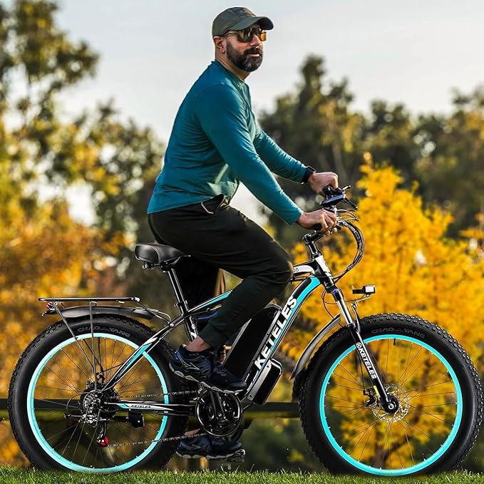 Peak 2000W Electric Bike for Adults 27 MPH 48V15Ah Removable Battery Max 40-80 Miles E Bike 26" Fat Tire Ebike Shamano 21-Speed All Terrain for Mountains Snow Sand Road