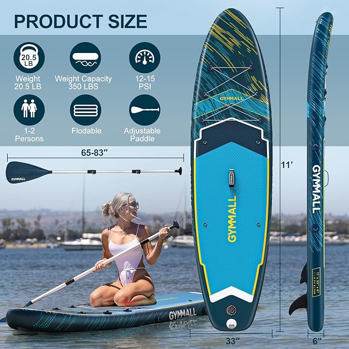 Paddle Board, Inflatable Stand Up SUP Paddle Boards for Adults & Youths of All Skill Levels, Wide & Non-Slip Deck Design Blow Up Paddleboards with Premium Accessories & Storage Bag