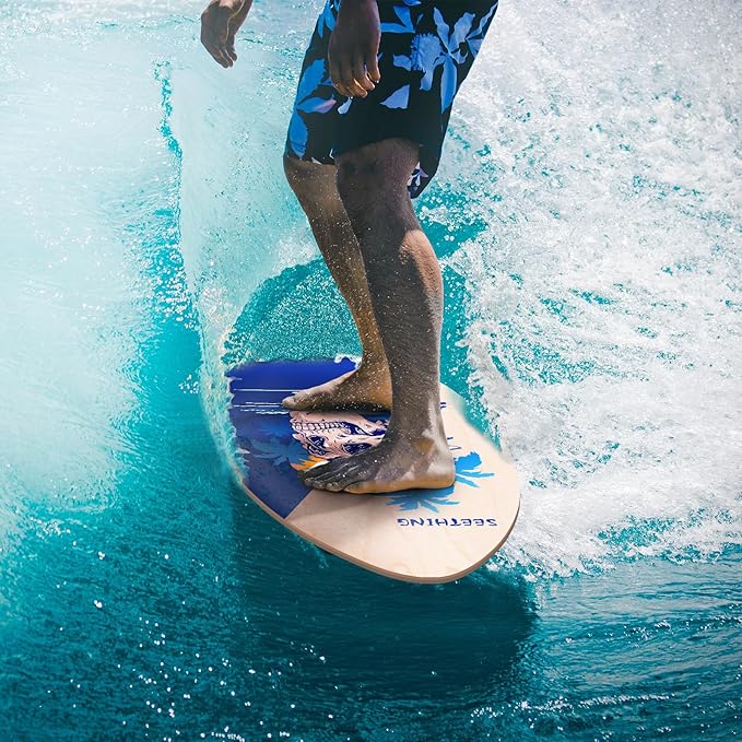 seething 35 Inch Skimboard with High Gloss Coat Wood Skim Board for Beginners,Kids, Teenagers, Adults and All Skimming