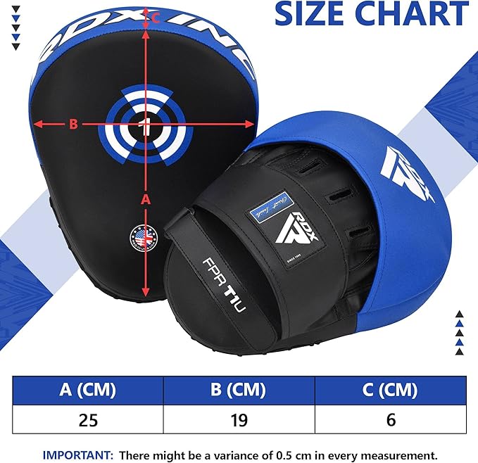 RDX Boxing Pads Focus Mitts, Maya Hide Leather Curved Hook and Jab Target Hand Pads, Great for MMA, Kickboxing, Martial Arts, Muay Thai, Karate Training, Padded Punching, Coaching Strike Shield