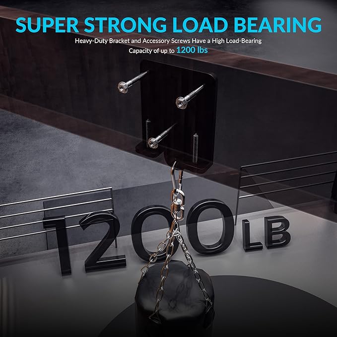 1200lb Heavy Punching Boxing Bag Hanger, 360° Beam Punching Bag Hanger, Rafter Heavy Bag Mount Hook, Punching Bag Mounting Bracket, Rotation Wall Ceiling Mount Bracket for Muay Thai Yoga Swing Hammock