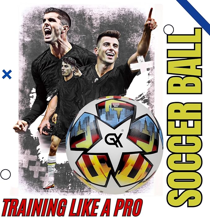 Soccer Ball Size 5 – Premium Grade PU Construction, Durable Professional Tournament Ball Indoor/Outdoor Sports,Training & Match, High-Performance Design for All Levels