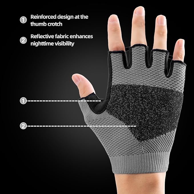 Cycling Gloves for Men Women, Half Finger Bike Gloves for Biking, Gym, Weight Lifting, Rowing, Riding, Outdoor Sports