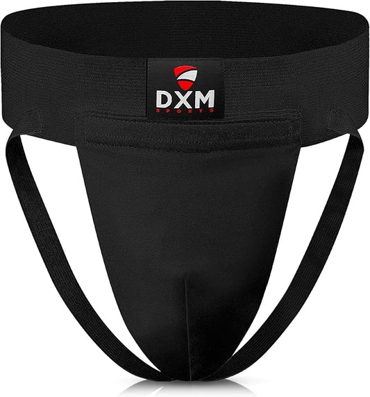 DXM SPORTS Groin Protector Cup Men, Boxing Kickboxing MMA Muay Thai Sparring Groin Guard, Ventilated Adjustable, Karate Fighting Training, Underwear Jiu Jitsu BJJ Protection