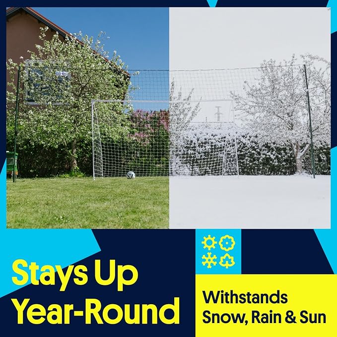 3-in-1 Soccer Training Rebounder & Goal Backstop Net - Soccer Goal for Volley, Passing, Solo Training - Outdoor Sports, Backyard Games