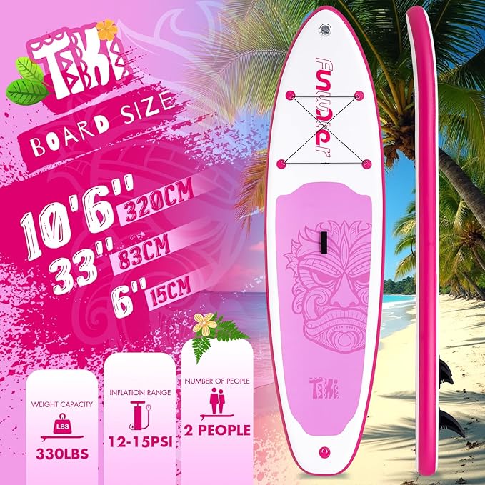 FunWater Inflatable Ultra-Light Stand Up Paddle Board for All Skill Levels with Premium SUP Paddleboard Accessories,Non-Slip Comfort Deck for Youth & Adults