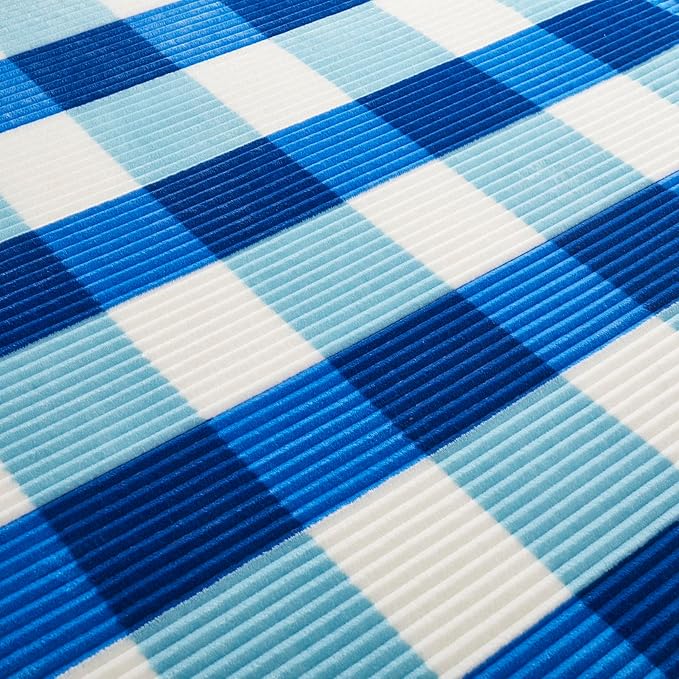 PU MEI Sherpa Blanket Twin Plaid Thick Bed Blanket, 60”*80” Super Soft Flannel Fuzzy Fleece Reversible Velvet Plush Warm Blanket for Couch (Blue Check, 60"*80")