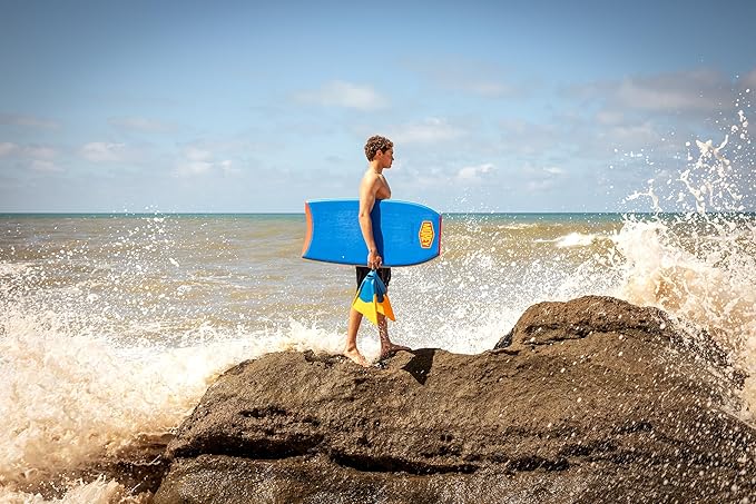 MOREY® Bodyboard Turbo 4 Classic. The Original Body Boards for Beach; Dual Stringer, PE Core, & HDPE for Slick Bottom (2025 Model)