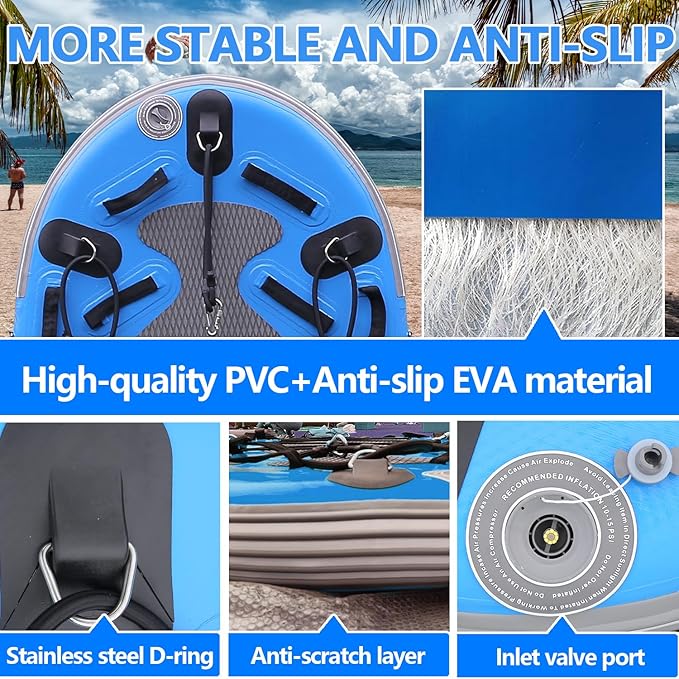 SAYOK Large Inflatable Sled Water Floating Mat Jet Ski Sled Board for Professional Emergency Rescue, Big Wave Surfing