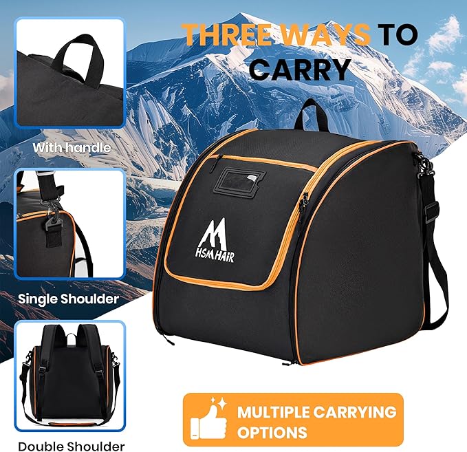 Ski Bag and Ski Boot Bag Combo-Padding Skis Bag for Air Travel,Water Proof Ski Boot Bag Fits for Skis Up to 200 CM and Boots Up To Size US13,Adults Ski Travel Bag