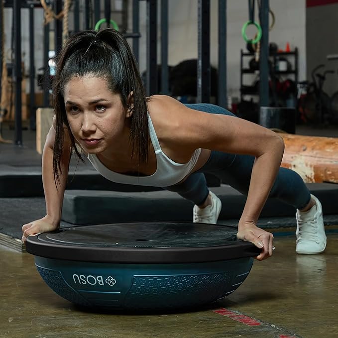 BOSU NexGen 25IN Home Fitness Exercise Gym Strength Flexibility Balance Trainer with Rubberized Non Skid Surface and Hand Air Pump