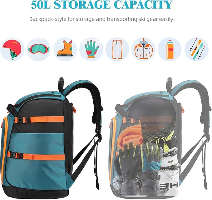 Ski/Snowboard Boot Bag/Skating Bag | Excellent for Store and Transport Gear, Jacket, Helmet, Goggles, Gloves & Accessories