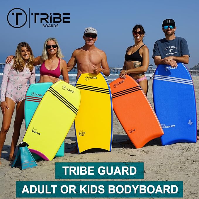 T Tribe Guard Bodyboards - Body Boards for Adults and Kids - Board for Waves - Boogie Board for Beach Bodyboarding (34", 36", 38", 39", 40", 41'', 42'', 43" & 44")