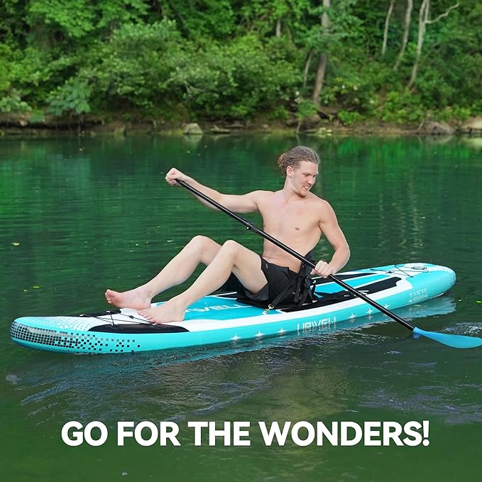 UPWELL 10'6"/11'/11'6" Inflatable Paddle Board, Stand Up Paddlboard for Youth & Adults, Stable Design, Premium SUP Accessories, Backpack, Leash, Hand Pump, Fins